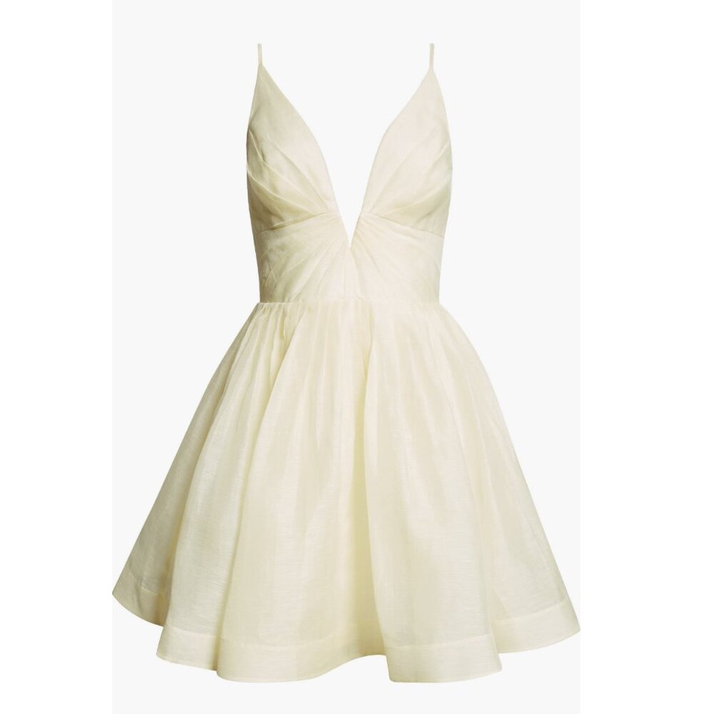 Zimmermann Pleated Linen & Silk Minidress